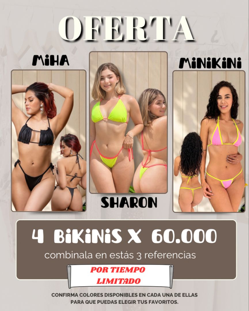 4 bikinis por 60.000