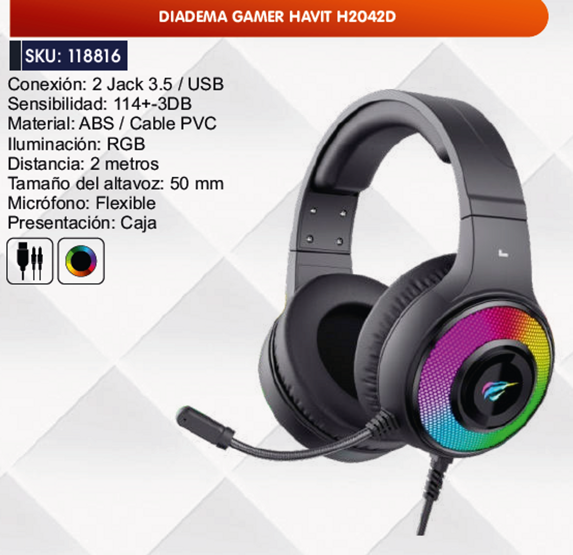 DIADEMA GAMER HAVIT H2042D