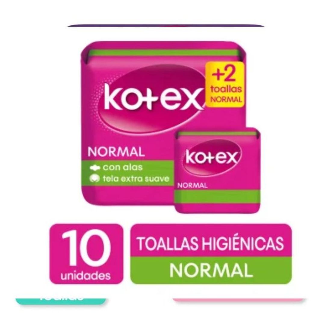 TOALLAS KOTEX NORMAL TELA*10+2
