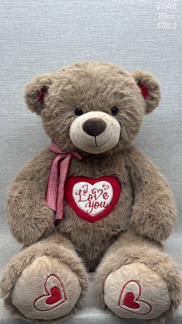 OSO CON CORAZON BORDADO 80CM