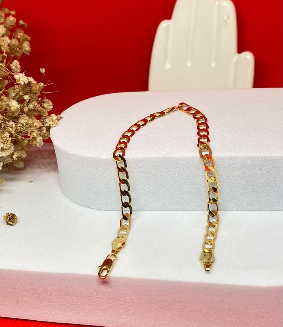 Pulsera cubana plana gruesa 5mm de 20cm