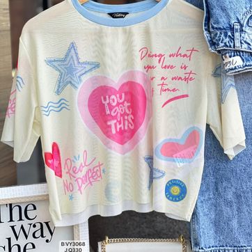 Imagen del producto BLUSA CORTA MAYATEX ESTAMPADO YOU GOT THIS VY3068