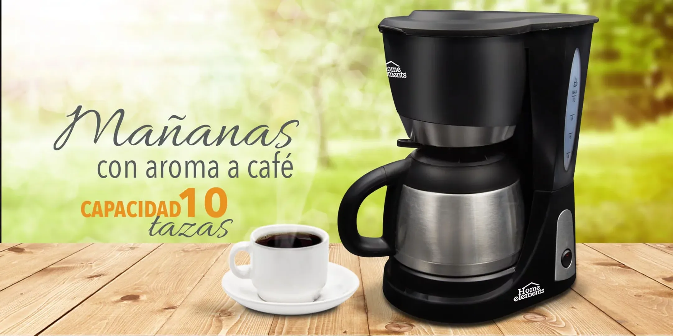 CAFETERA VASO ACERO 10 TAZAS HOME ELEMENTS 