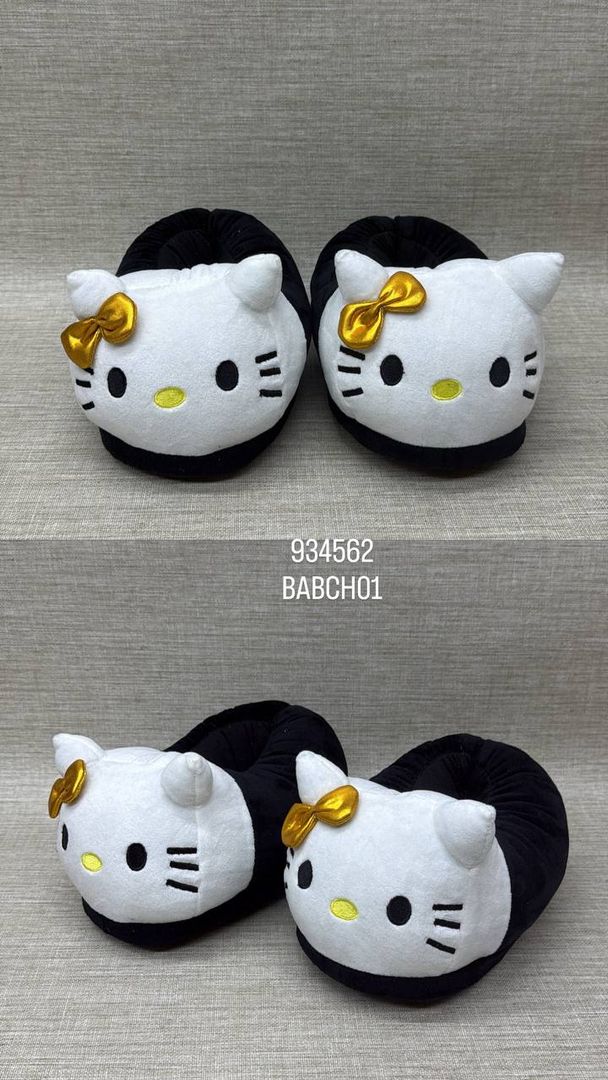 BABUCHA DE HELLO KITTY CON DORADO