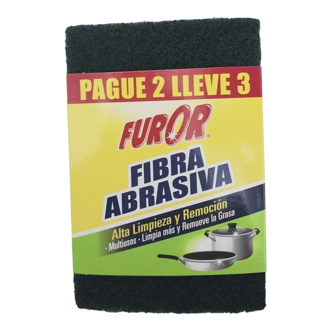  T. FIBRA ABRASIVA VERDE FUROR PAGUE 2 LLEVE 3 
