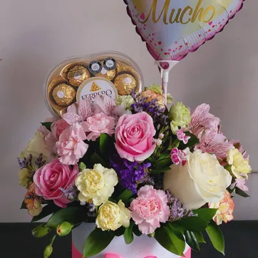 Imagen del producto  caja de rosas pastel