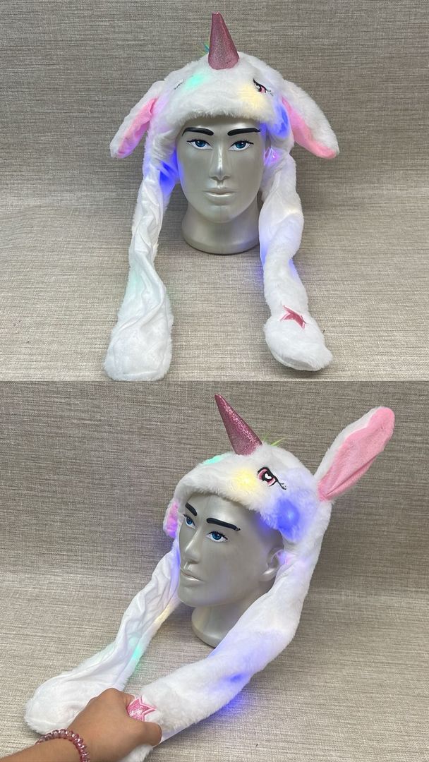 GORRO DE UNICORNIO CON LUCES 