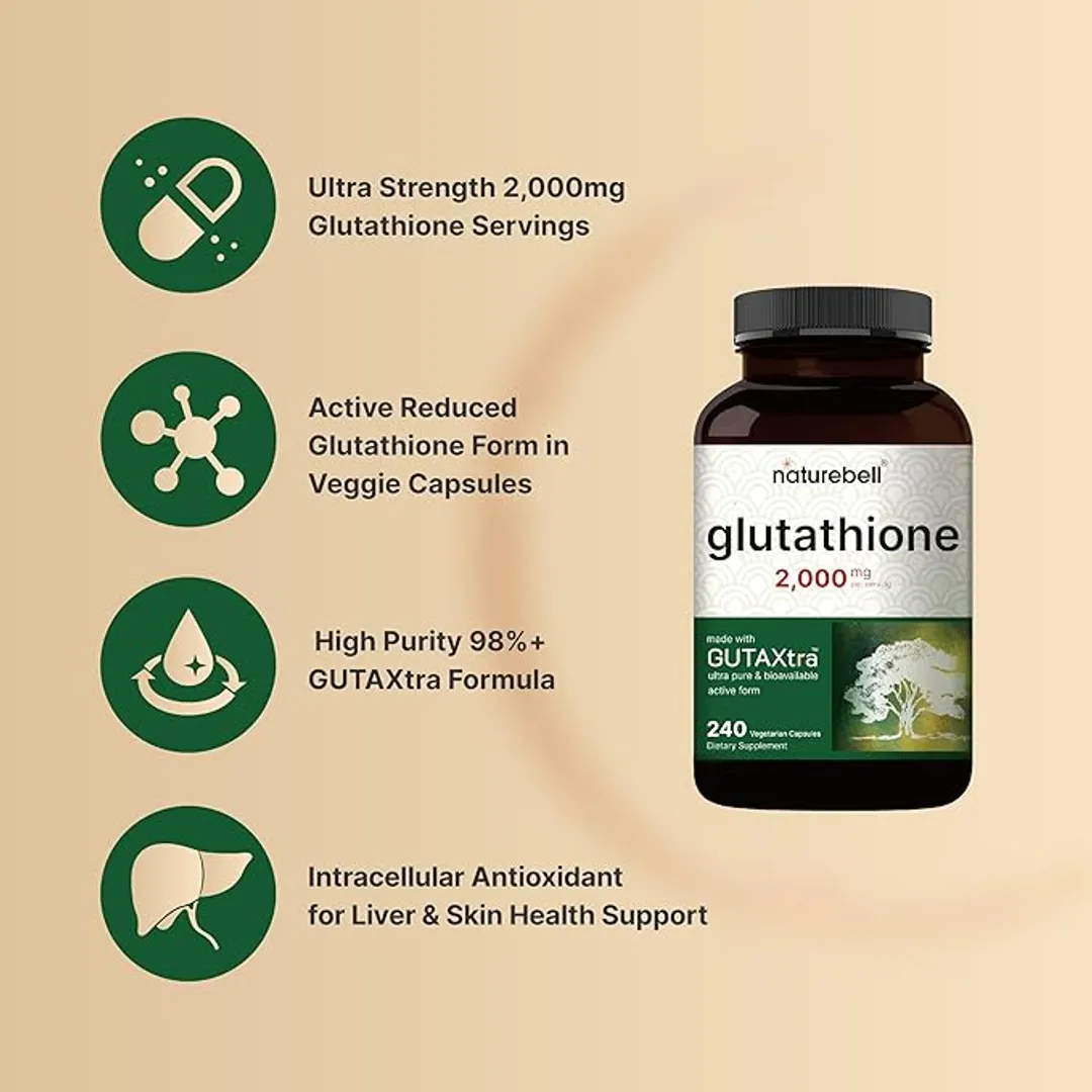 Glutatión 2,000 mg  240 cáp NATUREBELL