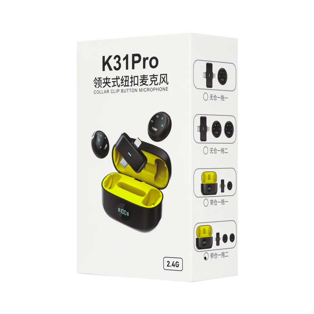 MICROFONOS INALAMBRICOS DUAL IPHONE/TIPO C 2.4G K31PRO