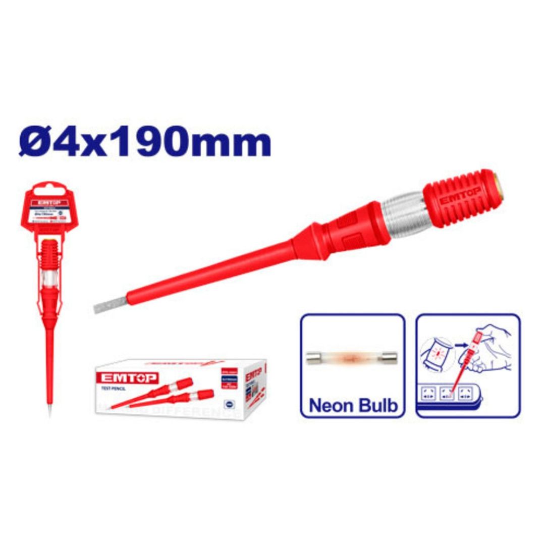 EMTOP DESTORNILLADOR PROBADOR DE VOLTAJE 190MM SUPER EMTOP