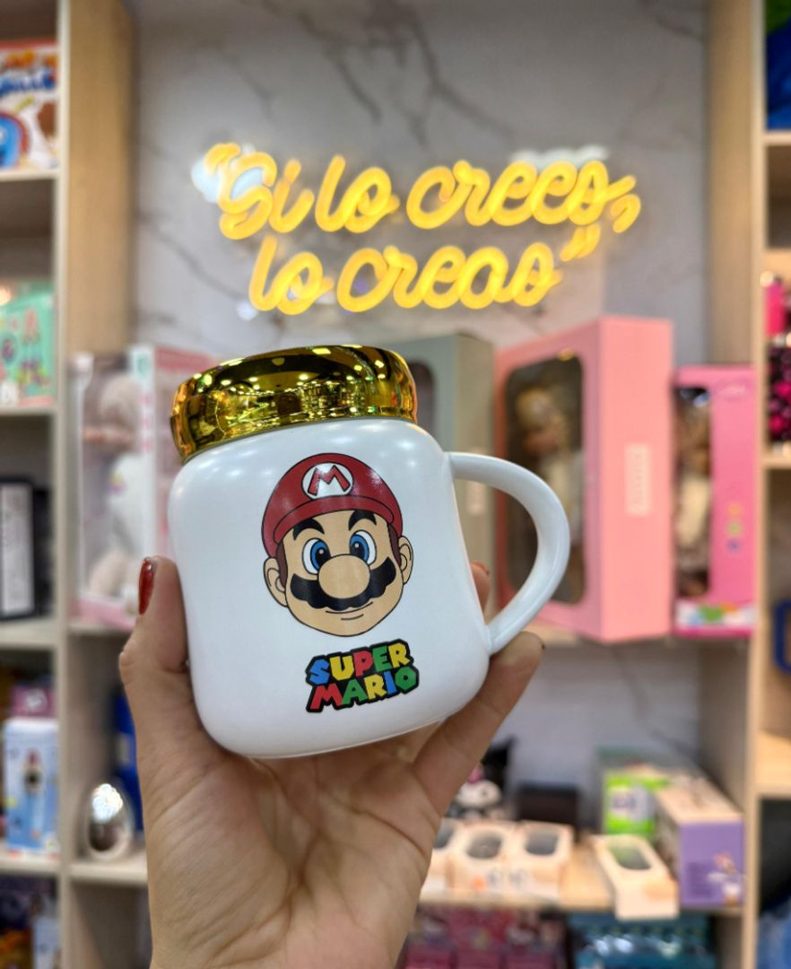 TAPA ESPEJO MARIO BROSS  DORADO NAVIDAD 