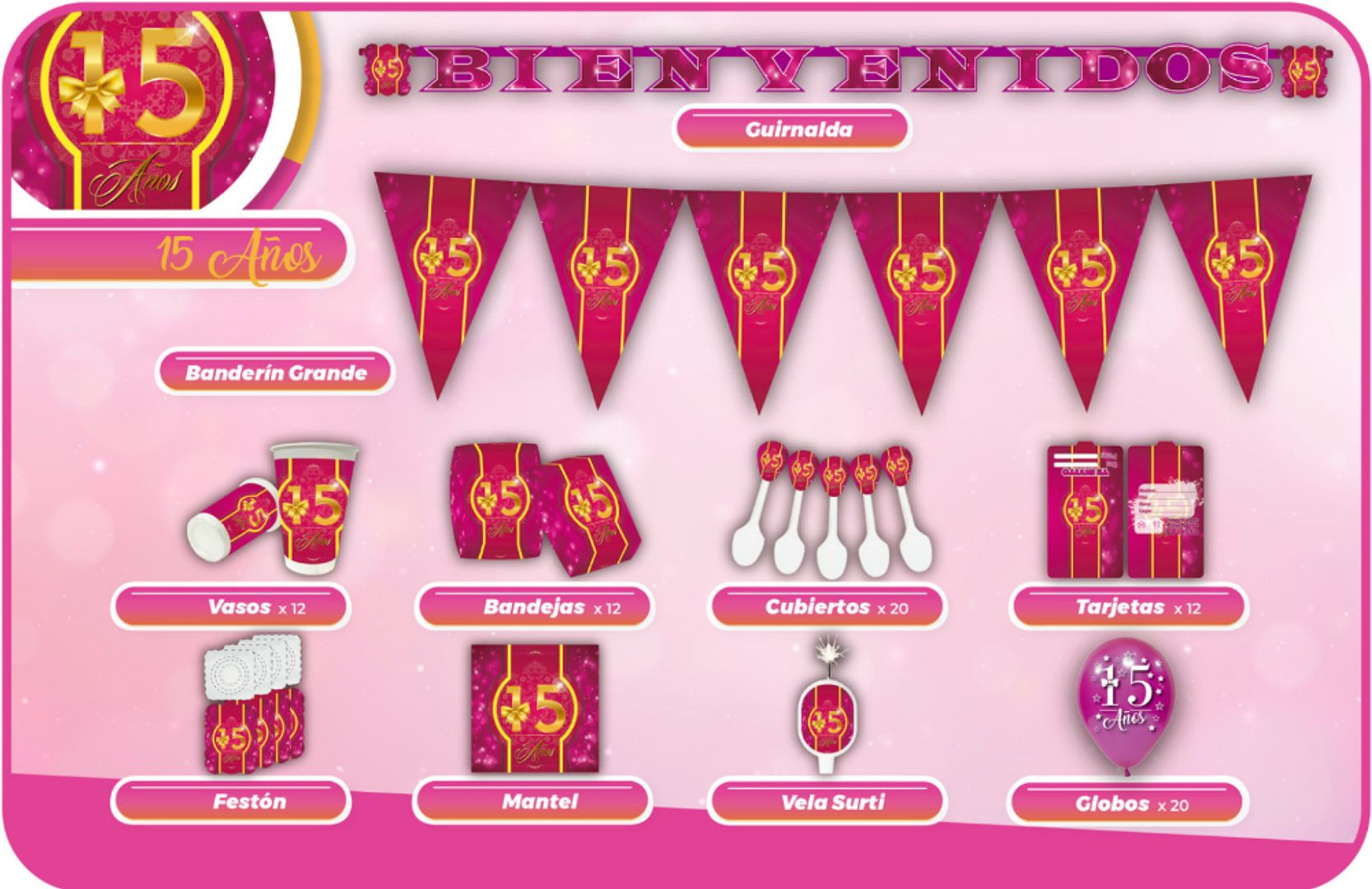 DECORACIÓN 15 AÑOS