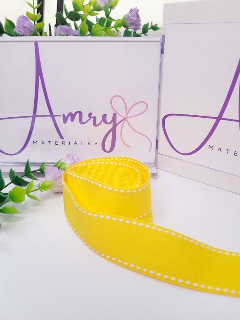 Punte. 2.5cm Amarillo Punteada