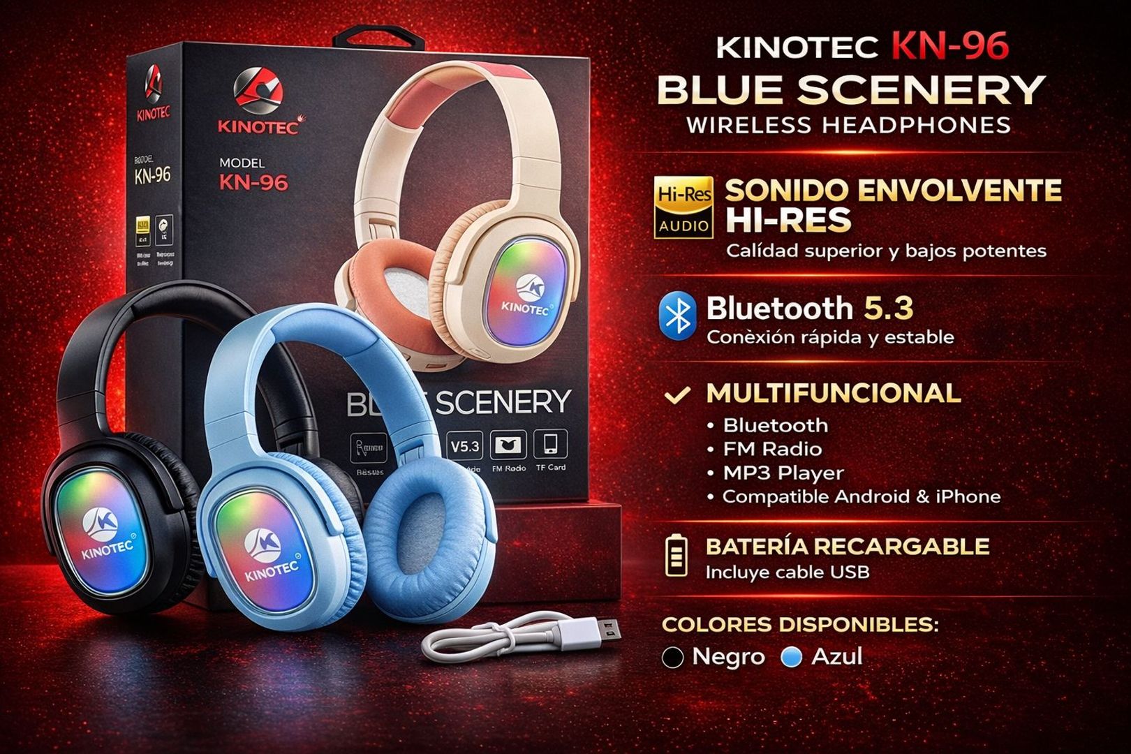 Diadema Bluetooth KN-96 Kinotec