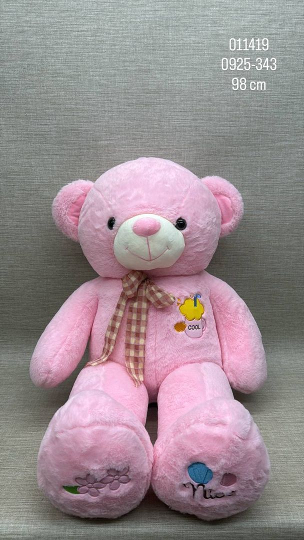 OSO PATAS LARGAS CON MOÑO Y BORDADO 98 CM