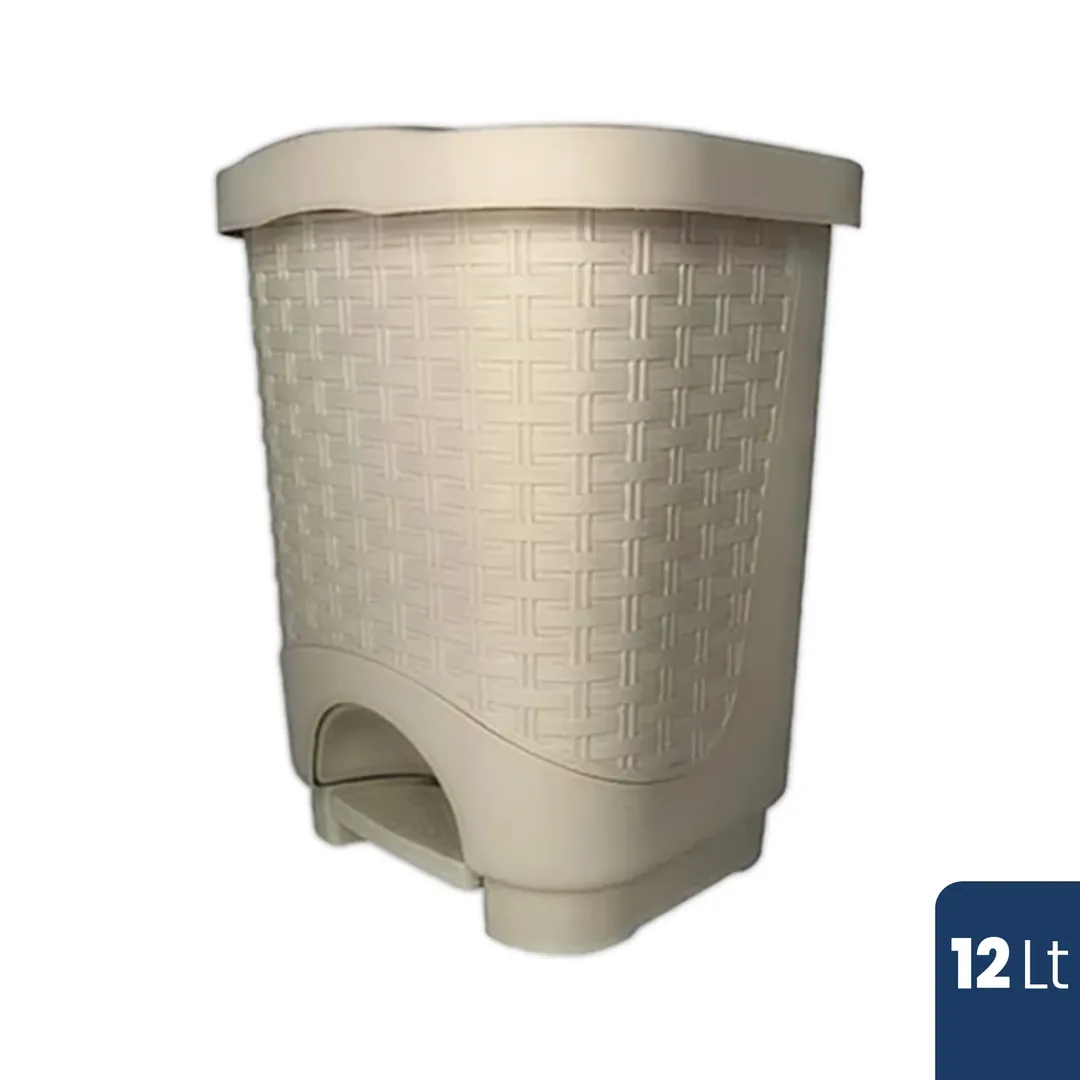 PAPELERA COLPLAST PEDAL 8 LITROS PISTACHO AVELLANA RATTAN