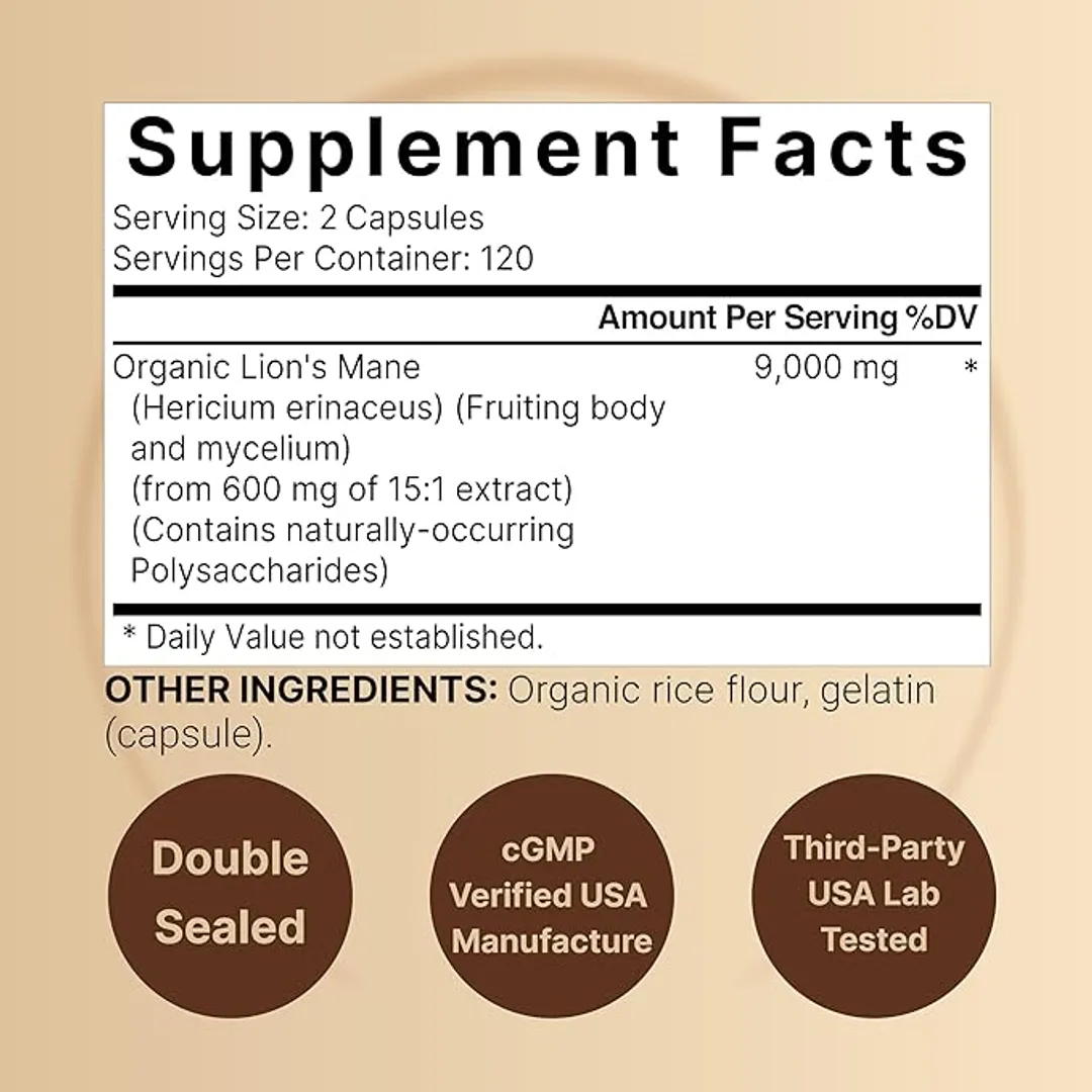 Melena de Leon 9,000 mg 240 Capsulas Naturebell