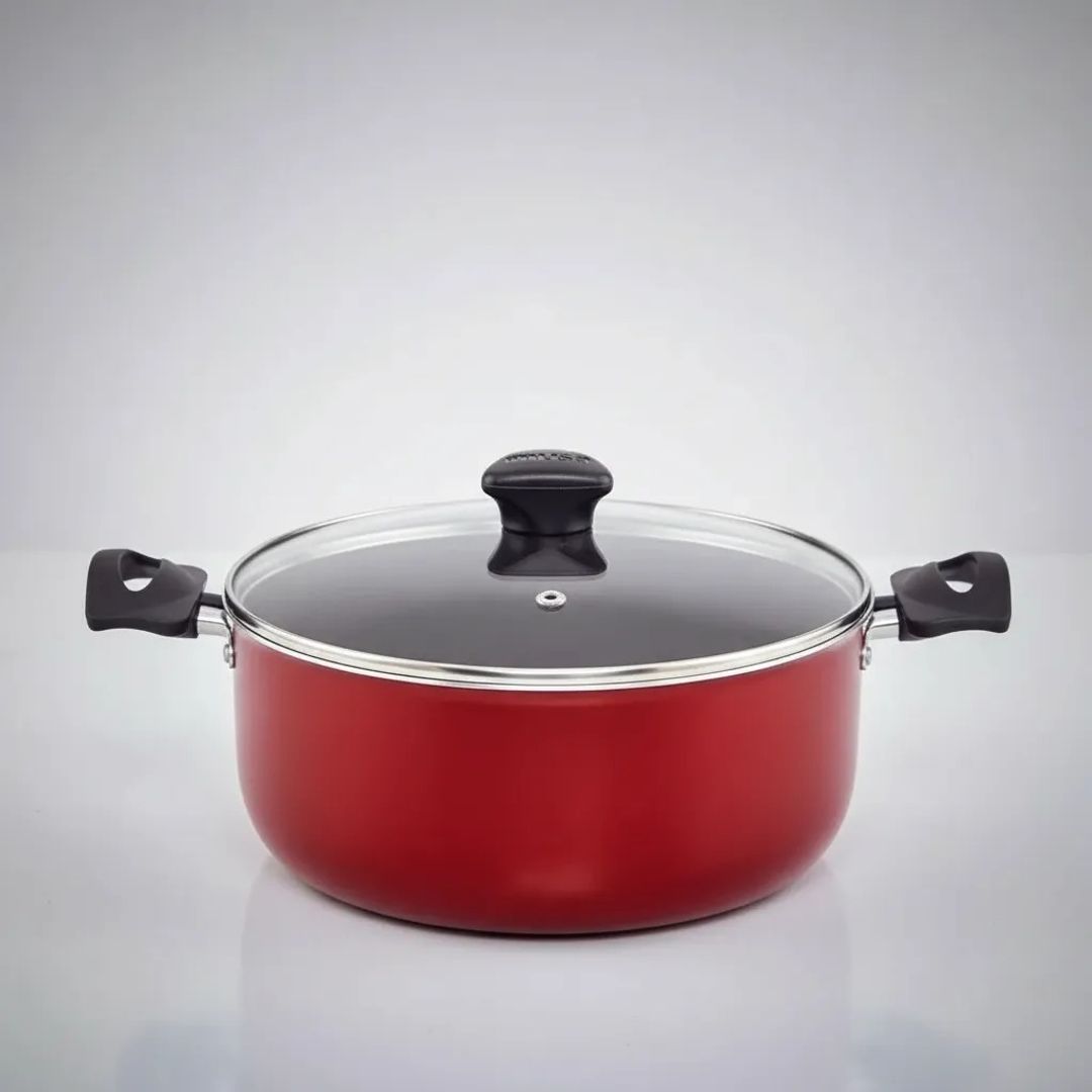 OLLA IMUSA 24 CM CON TAPA DE VIDRIO