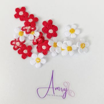 Imagen del producto Flores 20 Unid.  Surtidas 1.5cm Bordadas