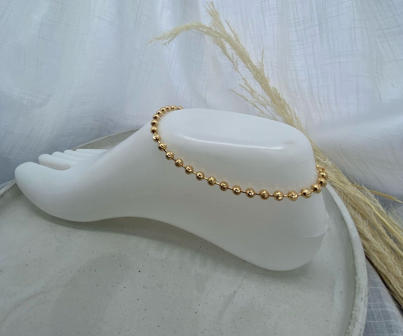 Tobillera perlas, grande, oro rosa, covergold 
