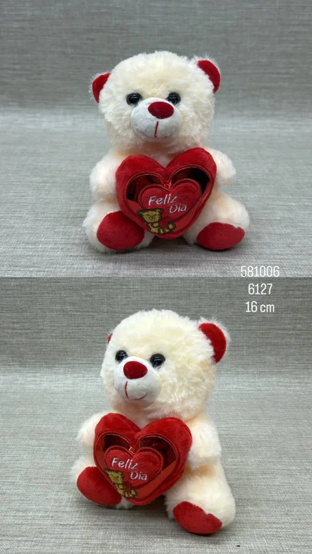 OSO PEQUEÑO CON CORAZON DE 16 CM