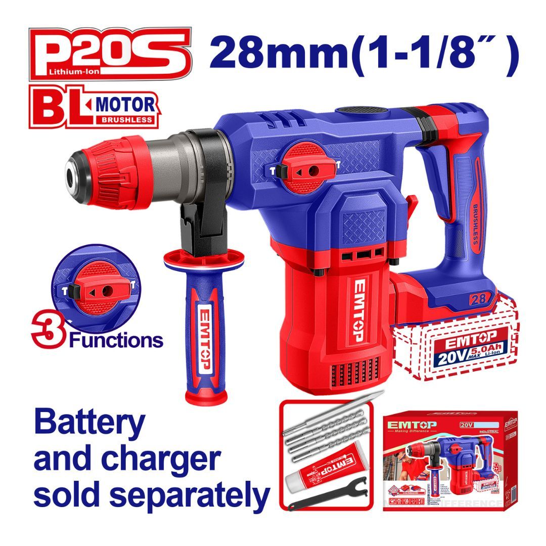 EMTOP ROTOMARTILLO 28 MM INALAMBRICO