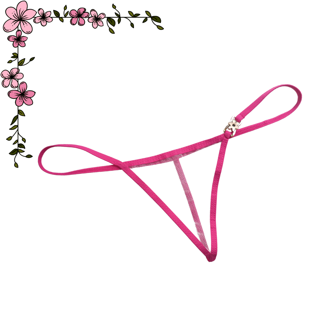 Panty tanga hilo en velo con aplique 