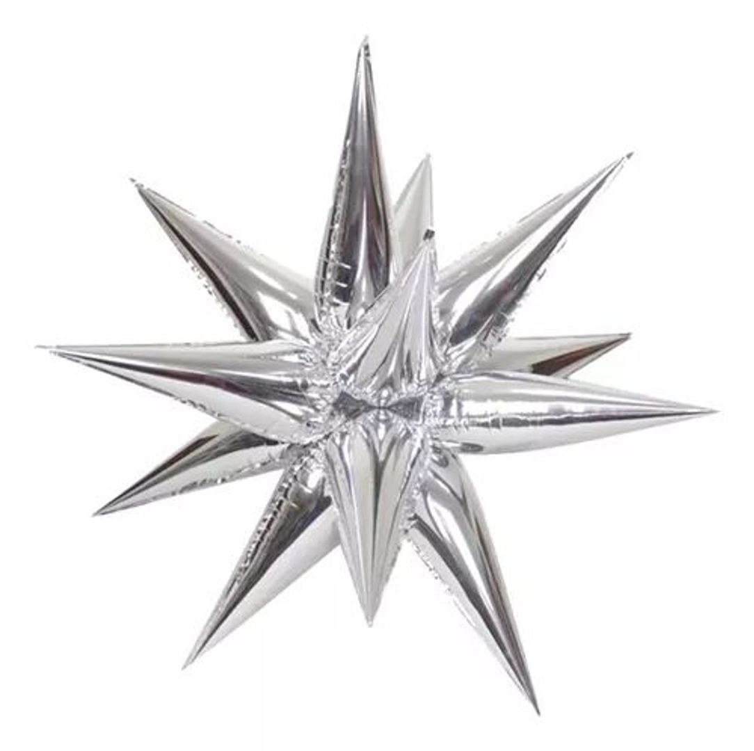 GLOBO FOIL ESTRELLA 3D 21' PLATA