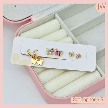 Imagen del producto Set de Topitos x 3 Pares Mariposas 
