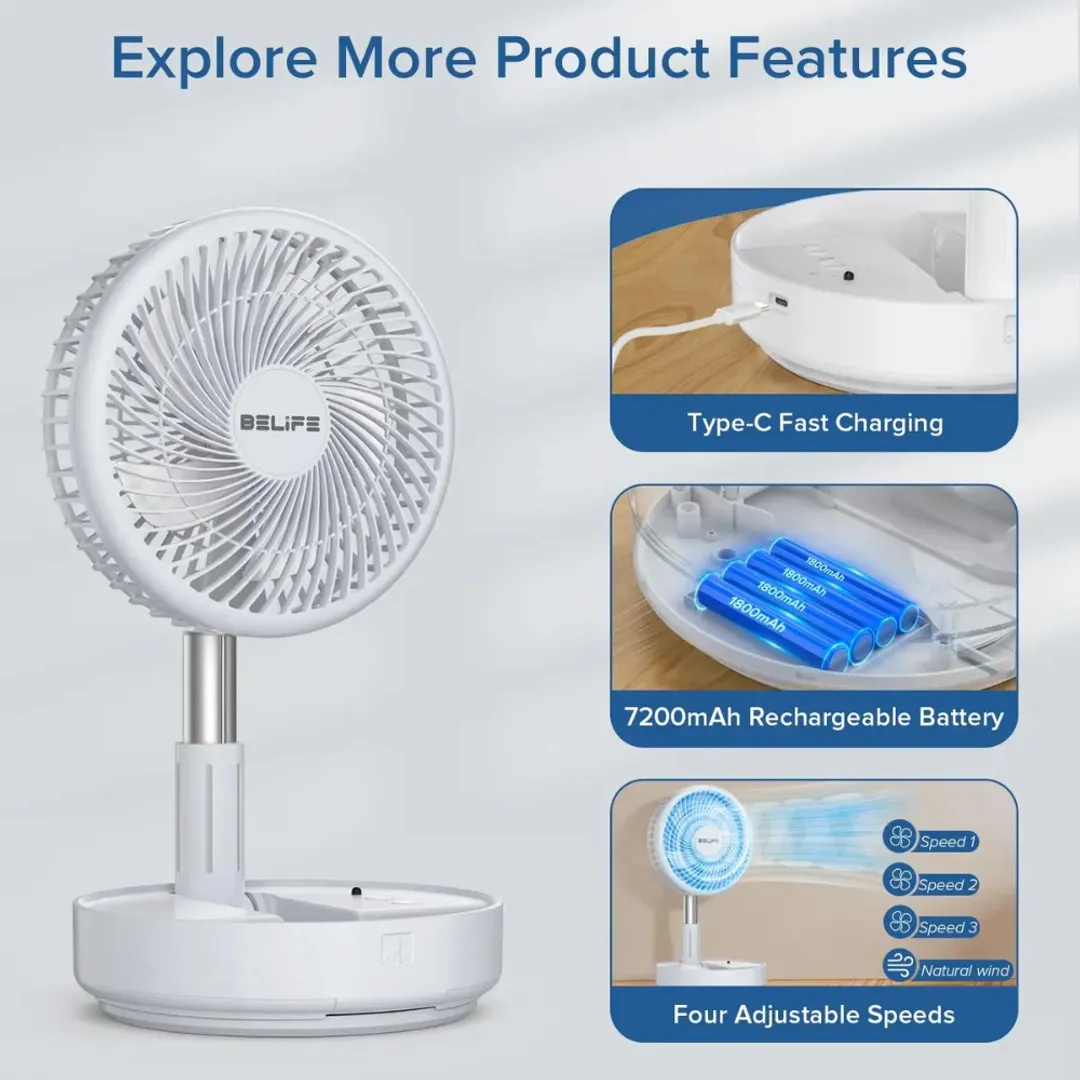 VENTILADOR MINI AJUSTABLE PORTATIL RECARGABLE