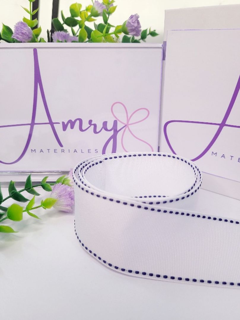 Punte. 3.8cm Blanca Punteada