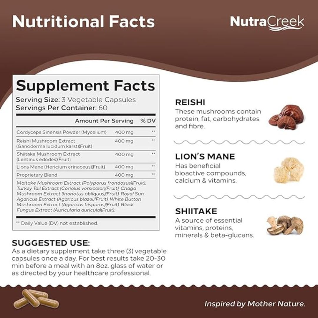 Complejo de Hongos MUSHROOM COMPLEX 2000MG 180 CAP