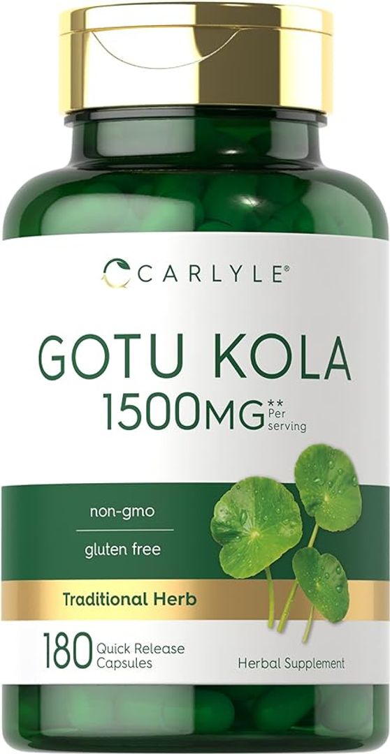 Gotu Kola de 1500 mg 180 Cap Centella Asiatica CARLYLE