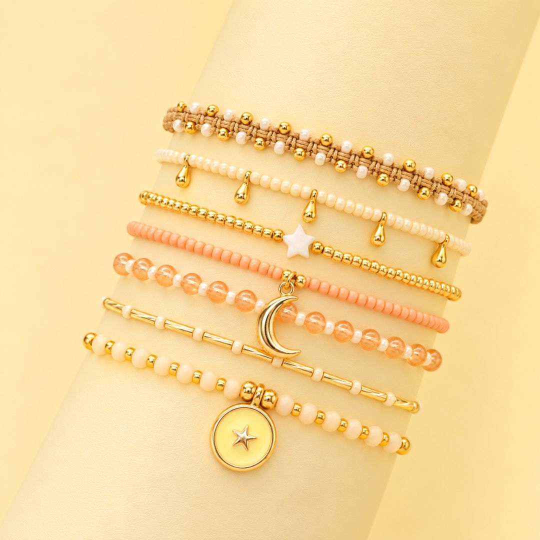 Set Pulsera Noche Rosa