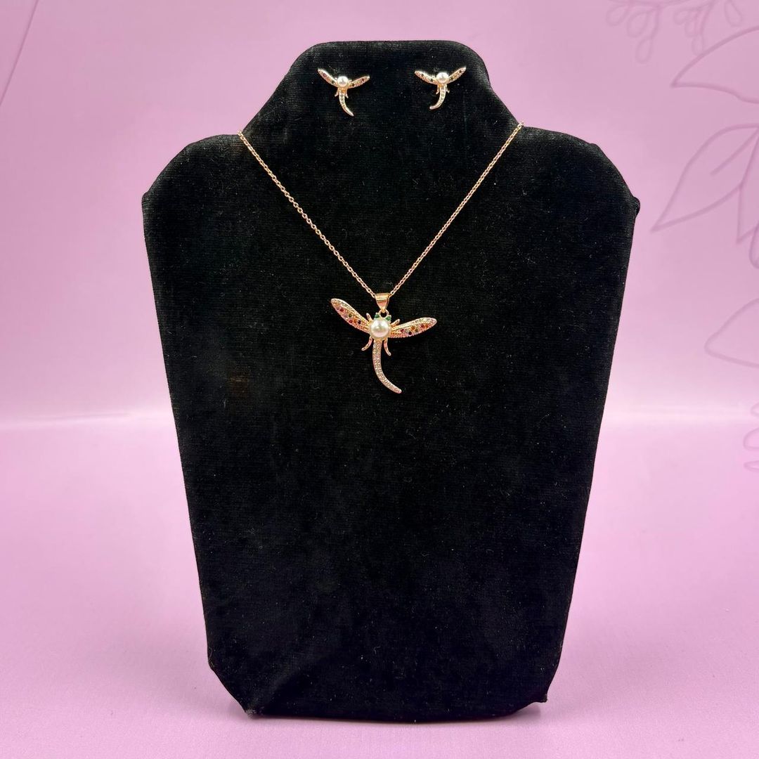 COLLAR + ARETAS LIBELULA