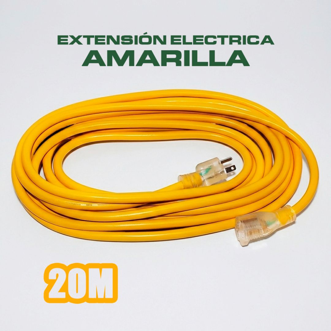 EXTENSION ELECTRICA AMARILLA 3 X 14 AWG 20 MTS