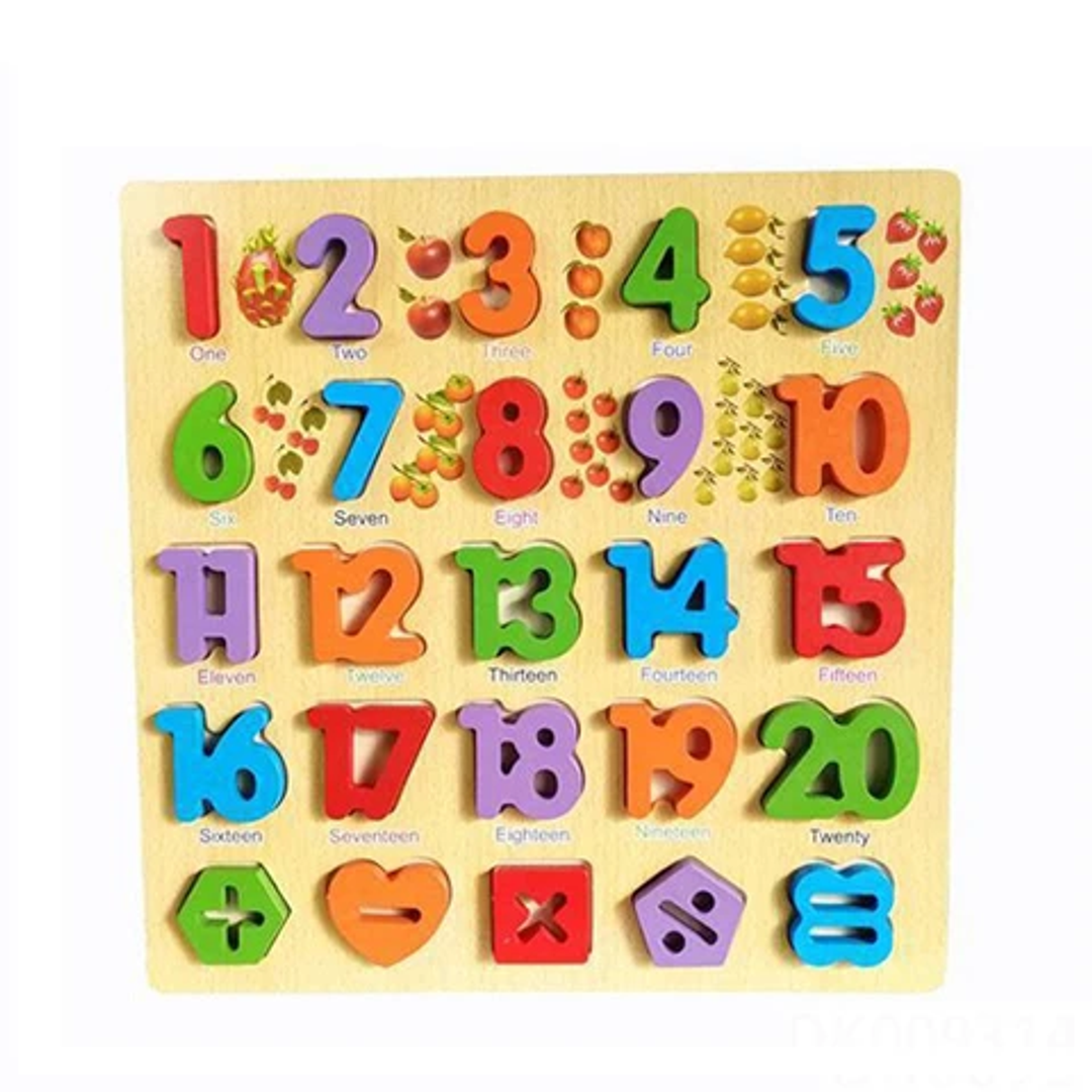 Tablero Didactico Madera Abecedario, Número Encajar