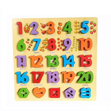 Tablero Didactico Madera Abecedario, Número Encajar - imagen 1
