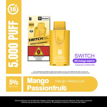 Imagen del producto Lit Pod Switch Mango Passionfruit 5% Nic 5.000 Puffs