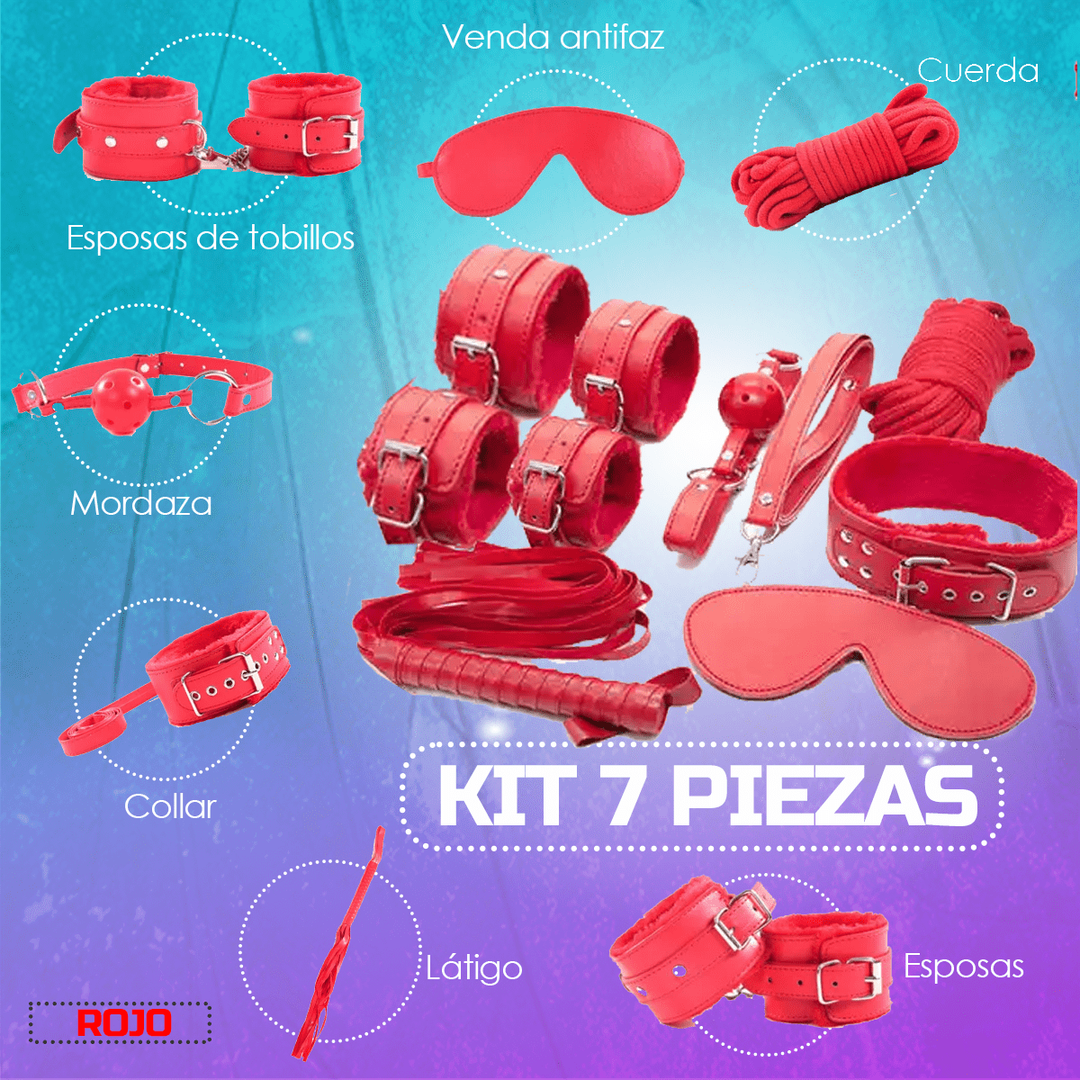 Kit sado peluche x 7 piezas rojo.