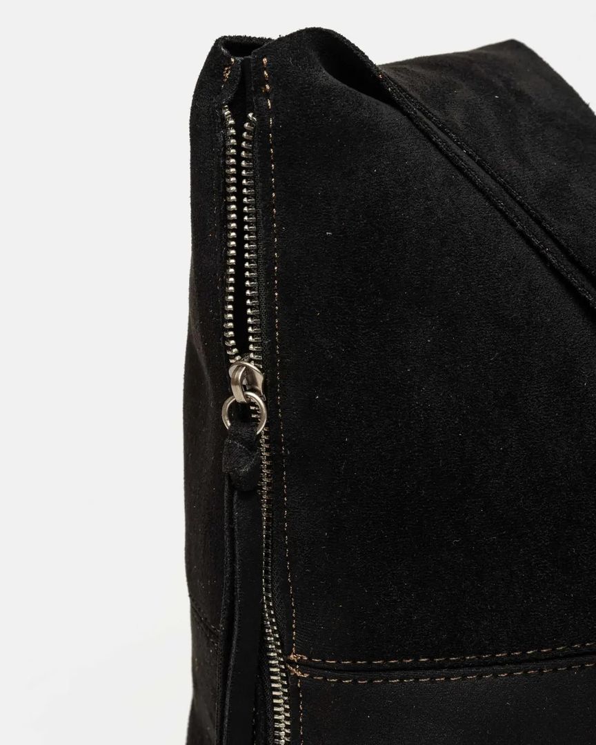 SHOPPER AMALFI EFECTO GAMUZA NEGRO