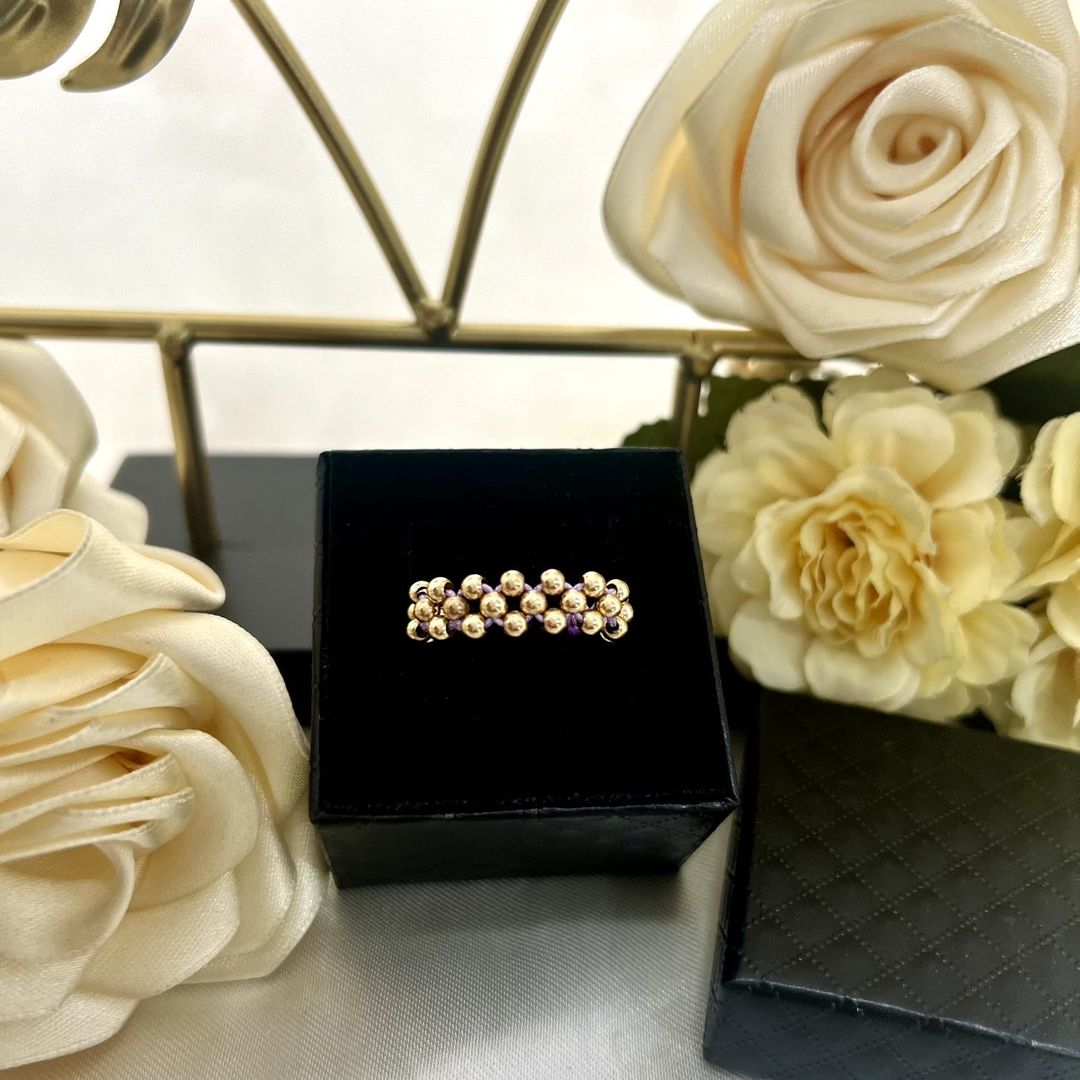 ANILLO ARTESANAL TRES CARRILES LILA