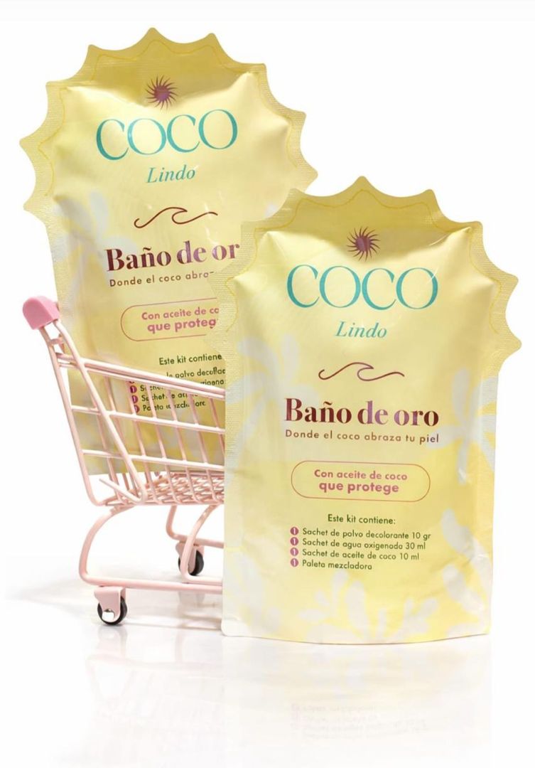 Coco lindo baño de Oro
