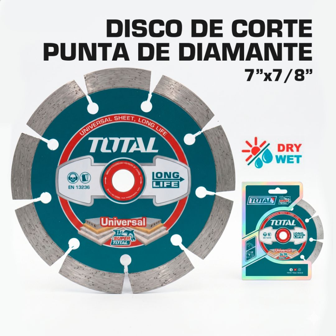 DISCO DE CORTE PUNTA DE DIAMANTE DIN 7"X7/8" / 180X22.2
