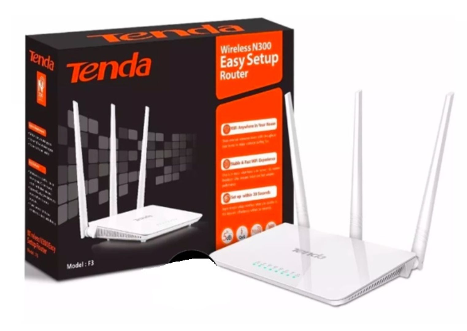 Router Tenda Inalámbrico 300Mbps 3 antenas