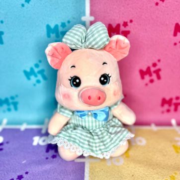 Imagen del producto Cerdito vestido cuadros moño