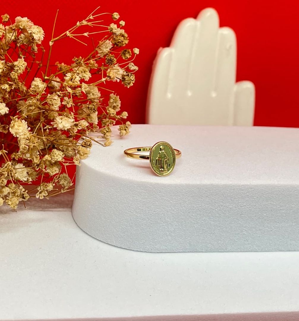 Anillo delgado virgen milagrosa