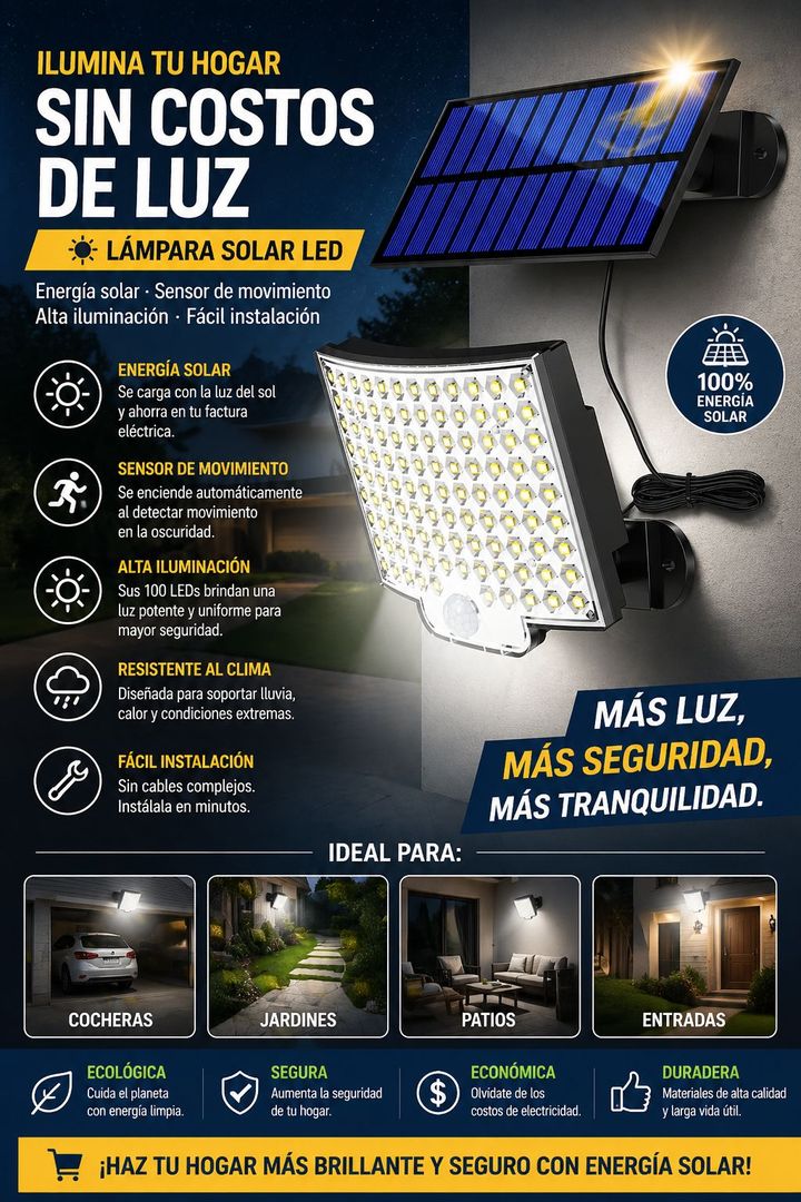 Lampara Solar 106 led