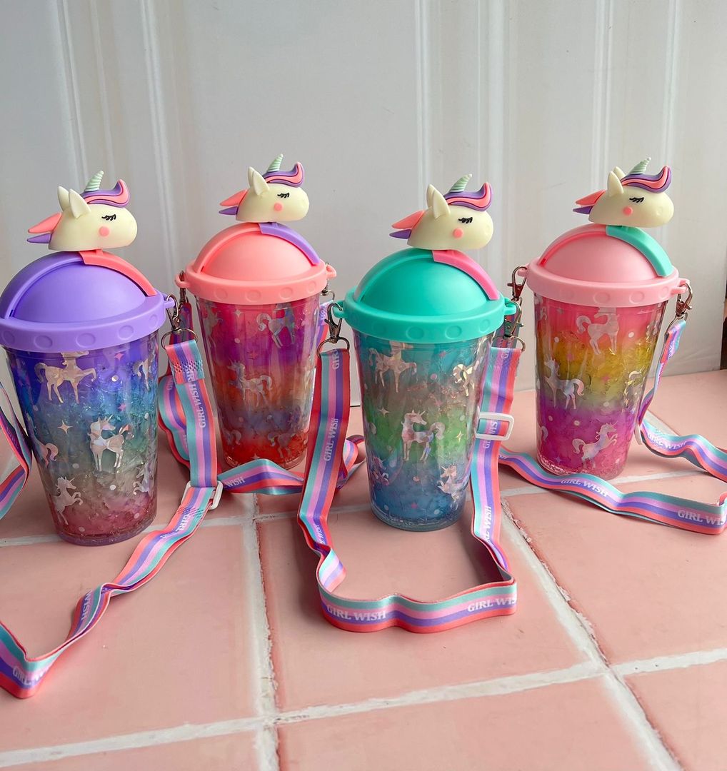 Vaso pitillo unicornio 