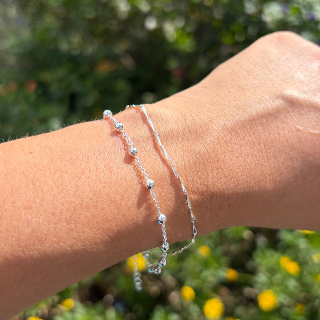Pulsera dúo delicada plata